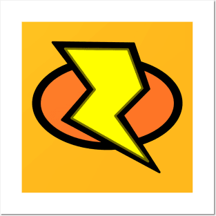 Lightning Bolt Logo - Orange Posters and Art